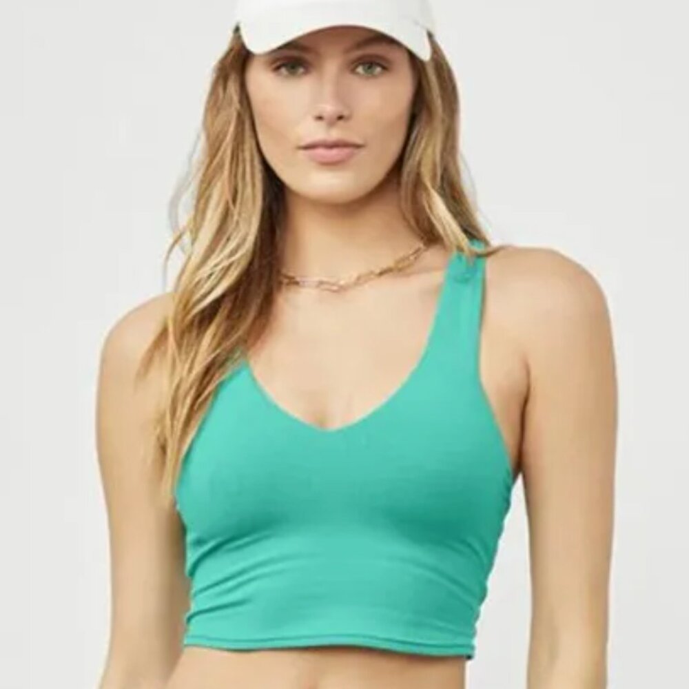 Alo Yoga Women's Airbrush Real Bra Tank in Ocean Teal, Size M